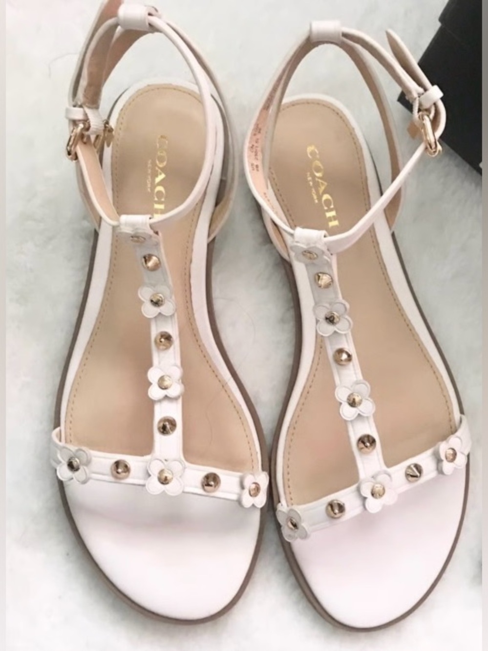 Coach Henriette Flat With Floral Rivets